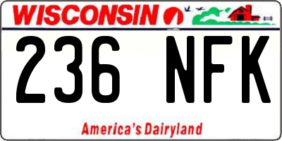 WI license plate 236NFK