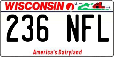 WI license plate 236NFL