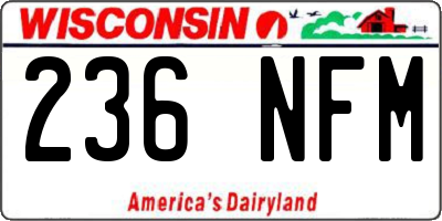 WI license plate 236NFM