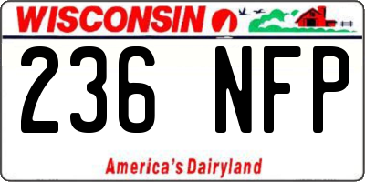 WI license plate 236NFP