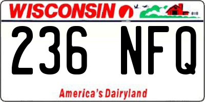 WI license plate 236NFQ