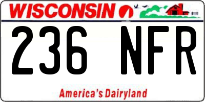 WI license plate 236NFR
