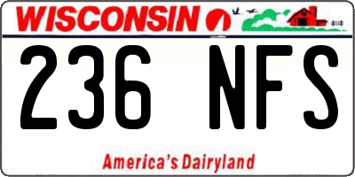 WI license plate 236NFS