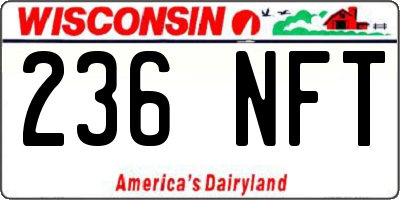 WI license plate 236NFT