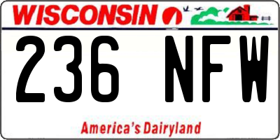 WI license plate 236NFW
