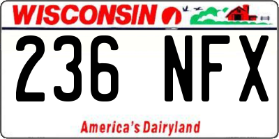 WI license plate 236NFX