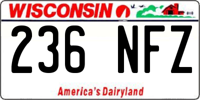 WI license plate 236NFZ