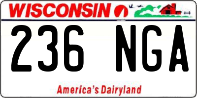 WI license plate 236NGA