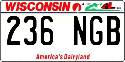 WI license plate 236NGB