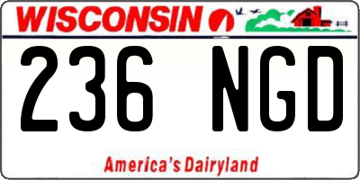 WI license plate 236NGD