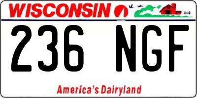 WI license plate 236NGF