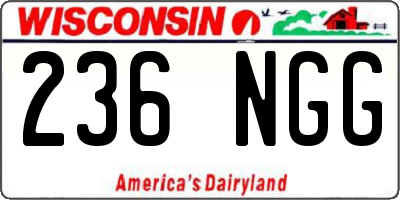 WI license plate 236NGG