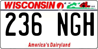 WI license plate 236NGH