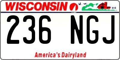 WI license plate 236NGJ