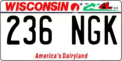WI license plate 236NGK