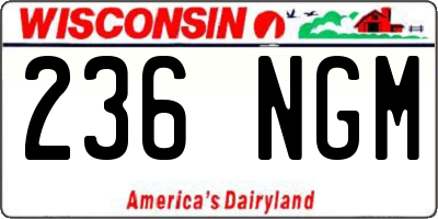WI license plate 236NGM