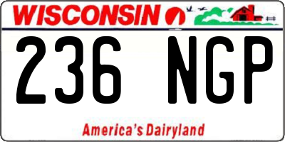 WI license plate 236NGP