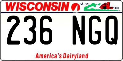 WI license plate 236NGQ