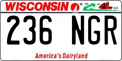 WI license plate 236NGR