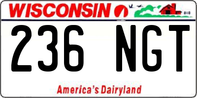 WI license plate 236NGT