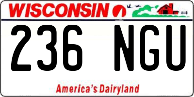 WI license plate 236NGU