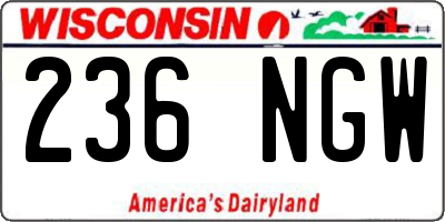 WI license plate 236NGW