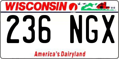 WI license plate 236NGX