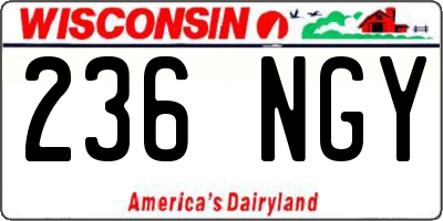 WI license plate 236NGY
