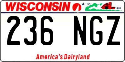 WI license plate 236NGZ
