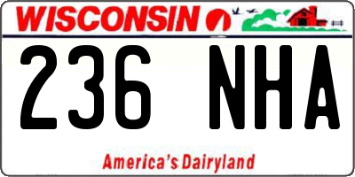 WI license plate 236NHA