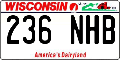 WI license plate 236NHB