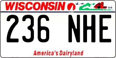 WI license plate 236NHE