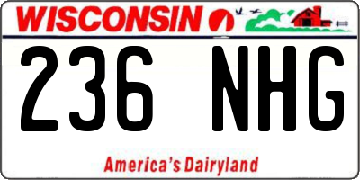 WI license plate 236NHG
