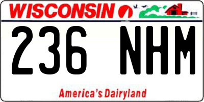 WI license plate 236NHM