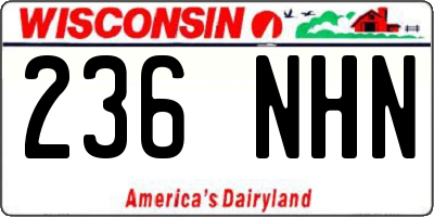 WI license plate 236NHN