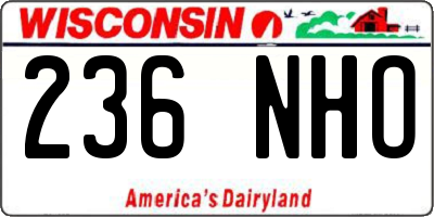 WI license plate 236NHO