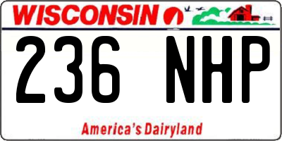 WI license plate 236NHP