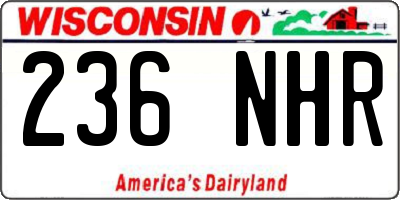 WI license plate 236NHR