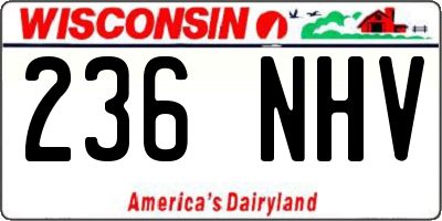 WI license plate 236NHV