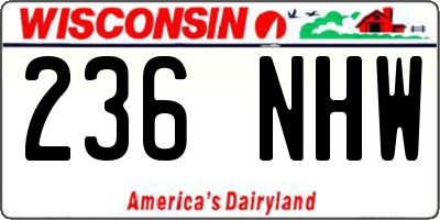 WI license plate 236NHW