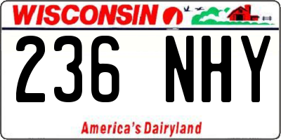 WI license plate 236NHY
