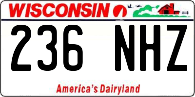 WI license plate 236NHZ