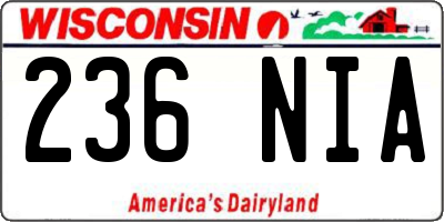 WI license plate 236NIA