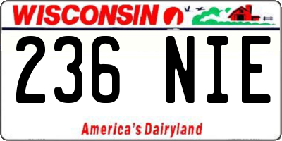 WI license plate 236NIE