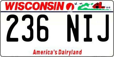 WI license plate 236NIJ