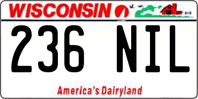 WI license plate 236NIL