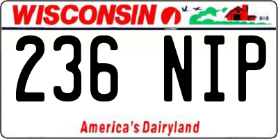 WI license plate 236NIP