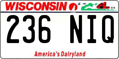 WI license plate 236NIQ