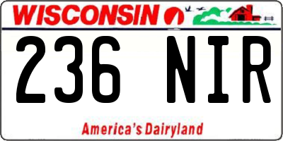 WI license plate 236NIR