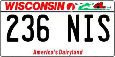 WI license plate 236NIS